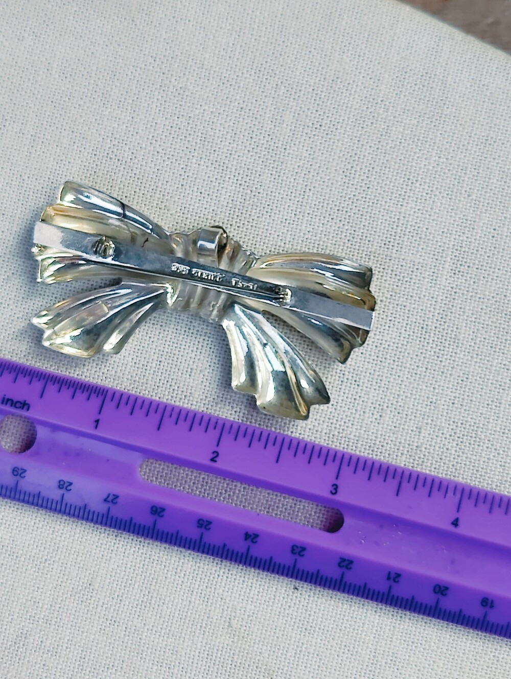 Huge Vintage Sterling Silver Taxco Bow Pendant/Brooch - Picture 6 of 7